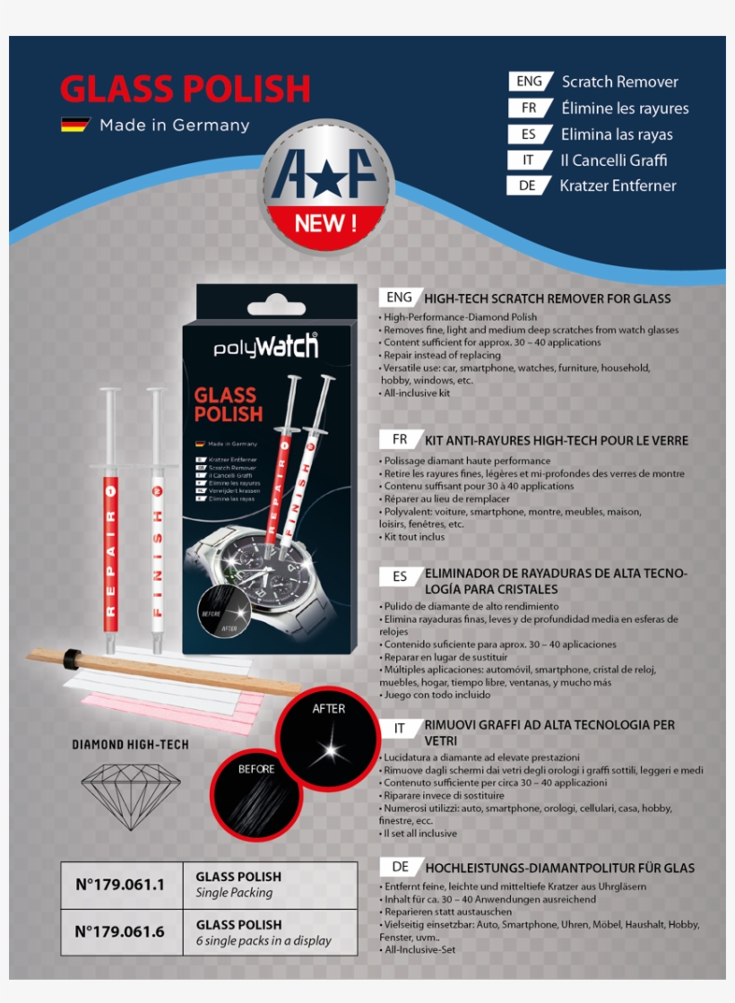Download - Polywatch Glass Polish And Scratch Remover, transparent png #4748238