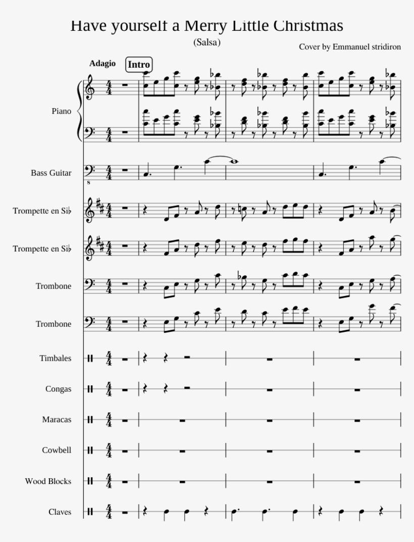 Have Yourself A Merry Little Christmas Salsa Sheet - Document, transparent png #4753310