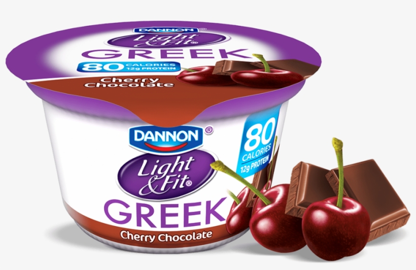 Cherry Chocolate Greek Yogurt - Dannon Light And Fit Greek Yogurt, transparent png #4756903