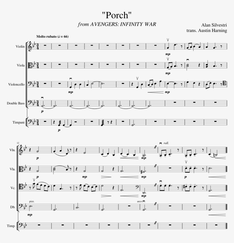 "porch," From Avengers - Sheet Music, transparent png #4757024