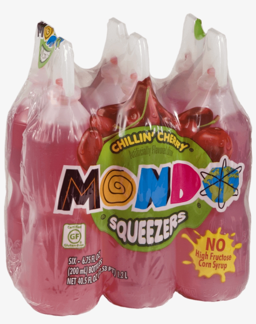 Mondo Chillin' Cherry - Mondo Squeezers, Chillin' Cherry - 6 Pack, 6.75 Fl, transparent png #4757467