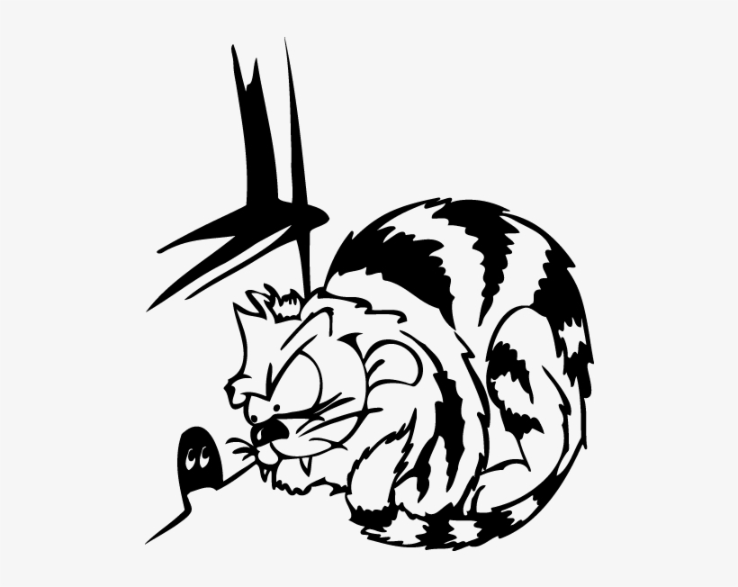 Vinyl Decorative Cat On The Prowl Skull Rock Clip Art - Funny Cat Sticker 2, transparent png #4761103
