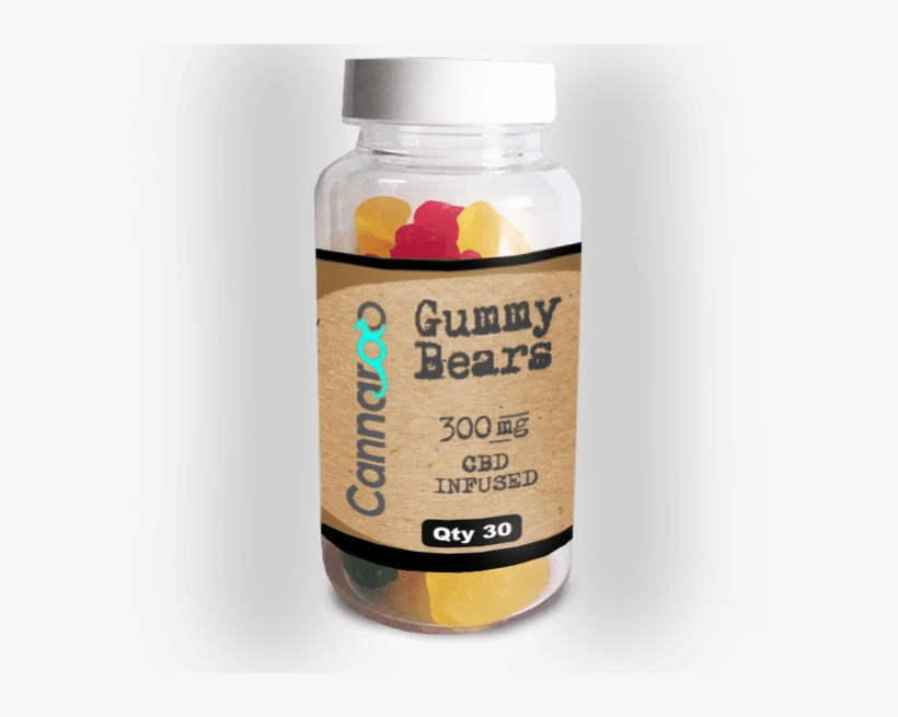 Cbd Gummy Bears - Glass Bottle, transparent png #4761495