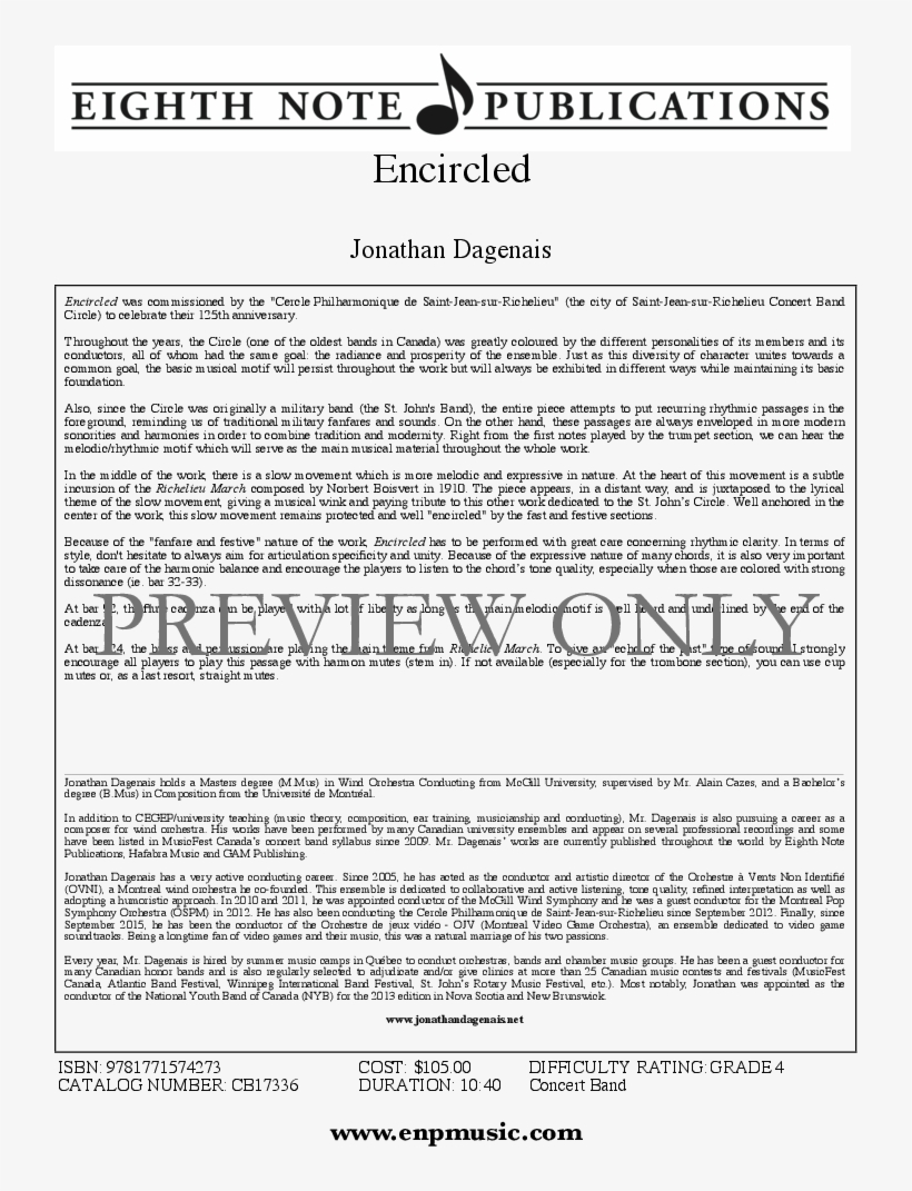 Encircled Thumbnail Encircled Thumbnail Encircled Thumbnail - Sheet Music Plus, transparent png #4763249