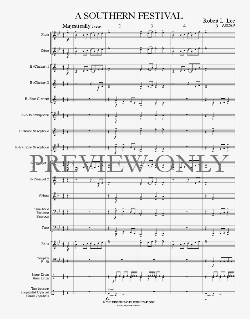 A Southern Festival Thumbnail - Sheet Music, transparent png #4763407