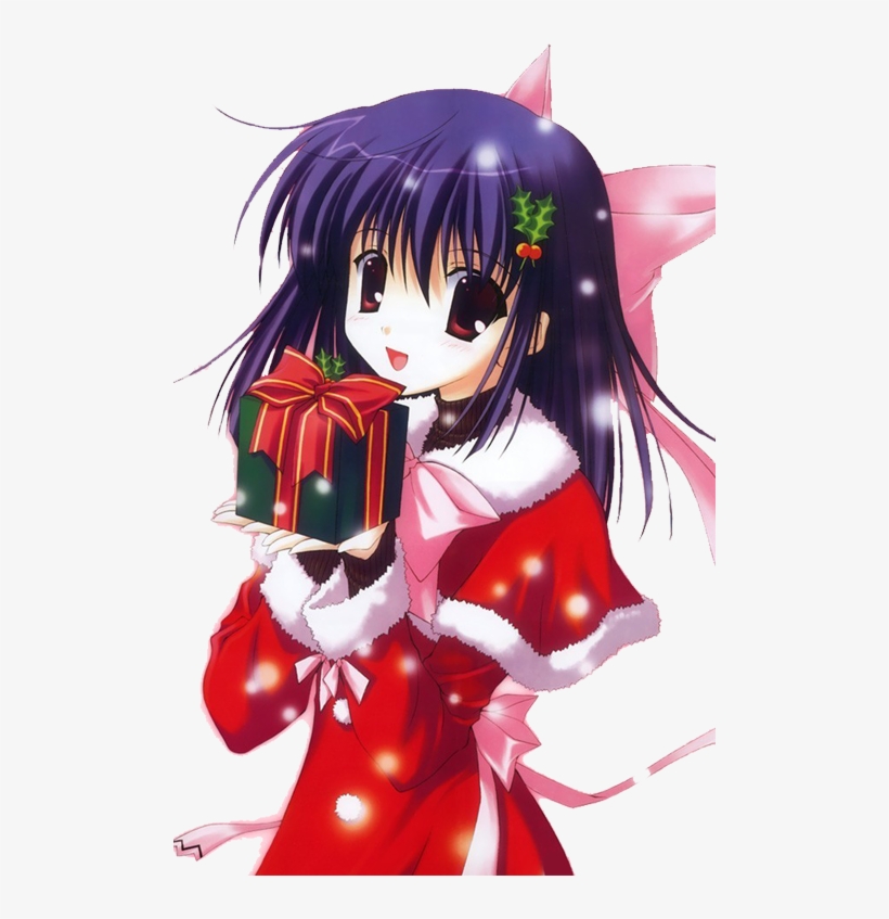 Comboburst - Anime Girl Merry Christmas, transparent png #4765541