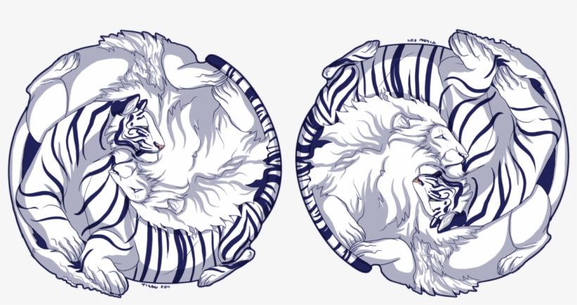 Evolution Design Lion Vs Tiger Tattoo 17 White By Tigon - Kuchiyose Tattoo, transparent png #4769612