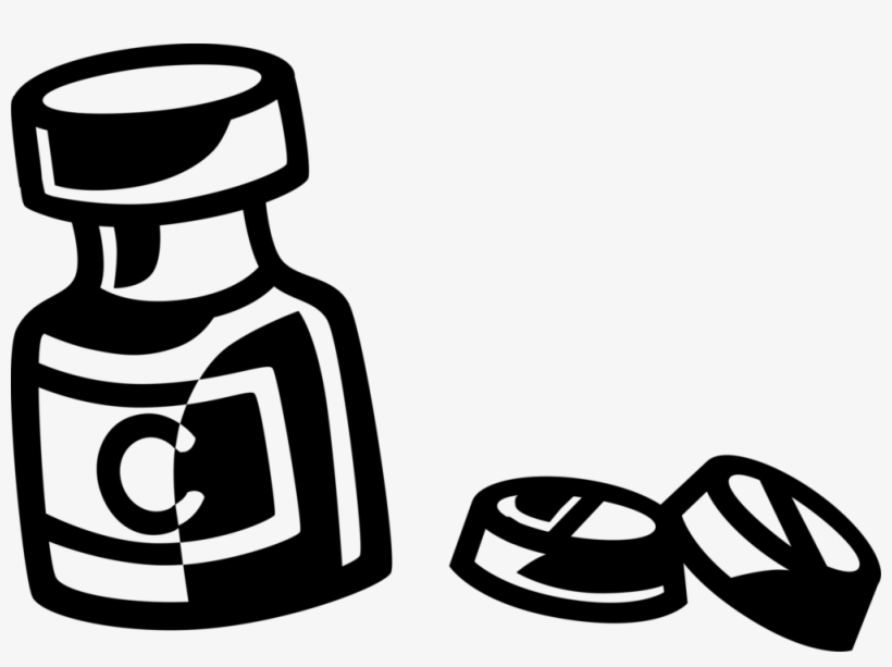 Vector Illustration Of Prescription Medicine Pill Bottle - Glass Bottle, transparent png #4770518
