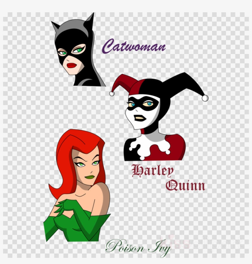 Gotham City Sirens Clipart Poison Ivy Harley Quinn - Harley Quinn Cartoon Face, transparent png #4770584