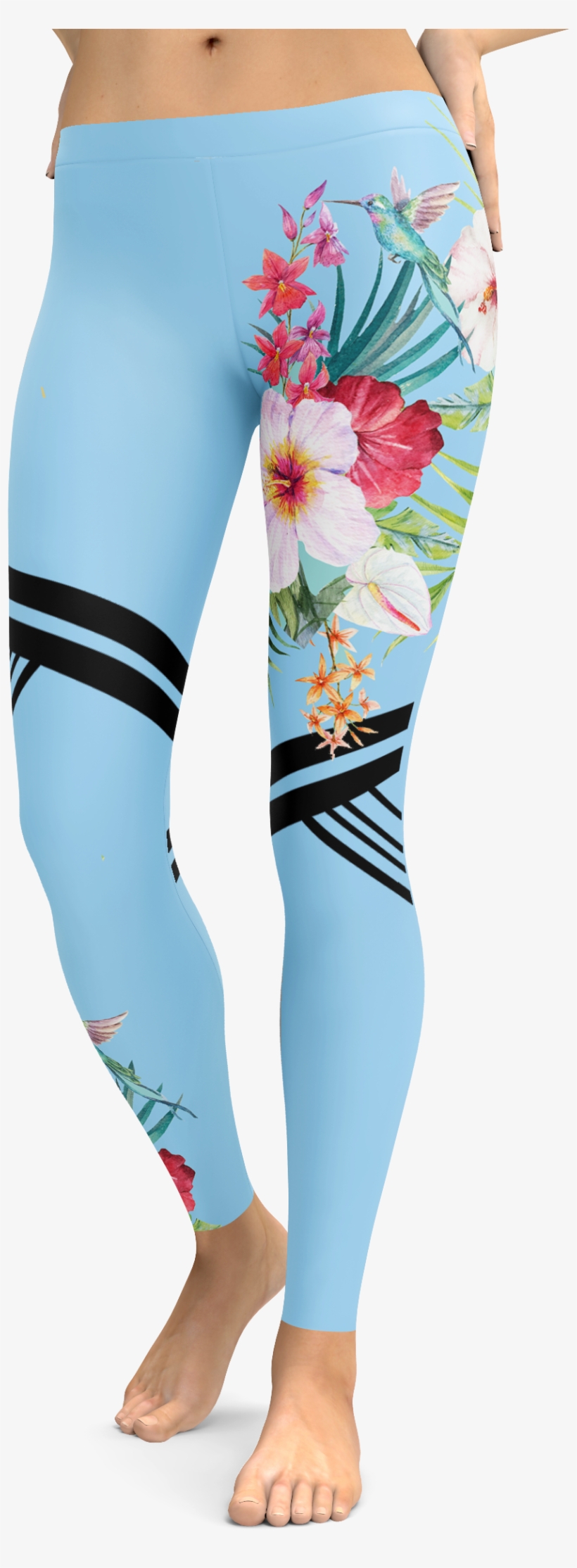Blue Tropical Flower Leggings - Irish Pride - Limited Edition, transparent png #4771207