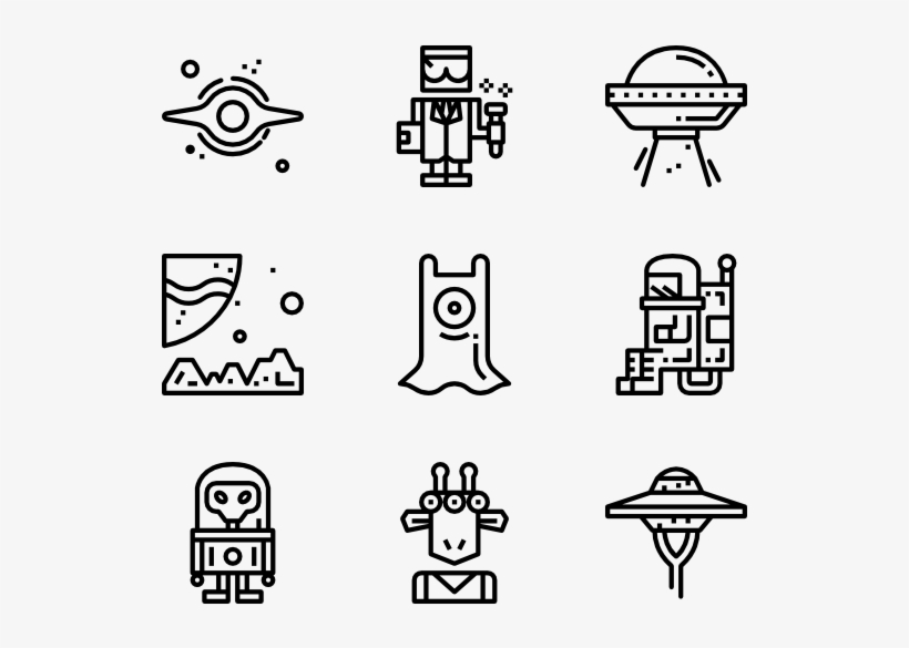 Alien & Ufo - Icons Bar, transparent png #4771507