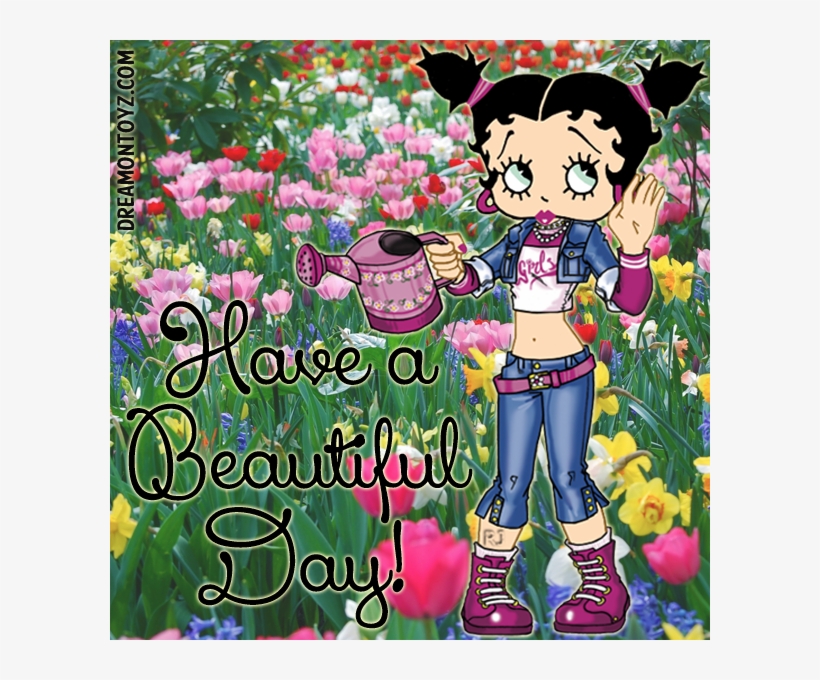 Click On Picture For Largest View Betty Boop Images, - Flower Garden Shower Curtain, transparent png #4772302