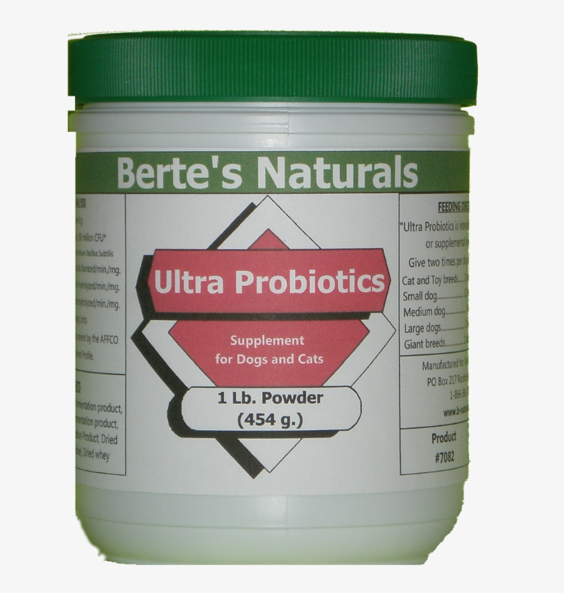 Berte's Ultra Probiotic Powder Digestion Aid For Cats - Dog, transparent png #4772415
