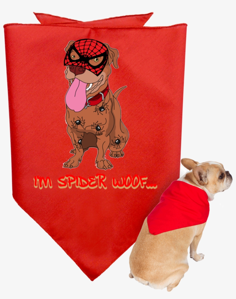 I'm Spider Woof Pitbull Doggy Bandanas - Customcat 3905 Doggie Bandana, transparent png #4773773