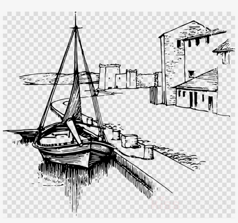 Download Sailing Ship Clipart Sailing Ship Boat Sketch - Clip Art, transparent png #4776256