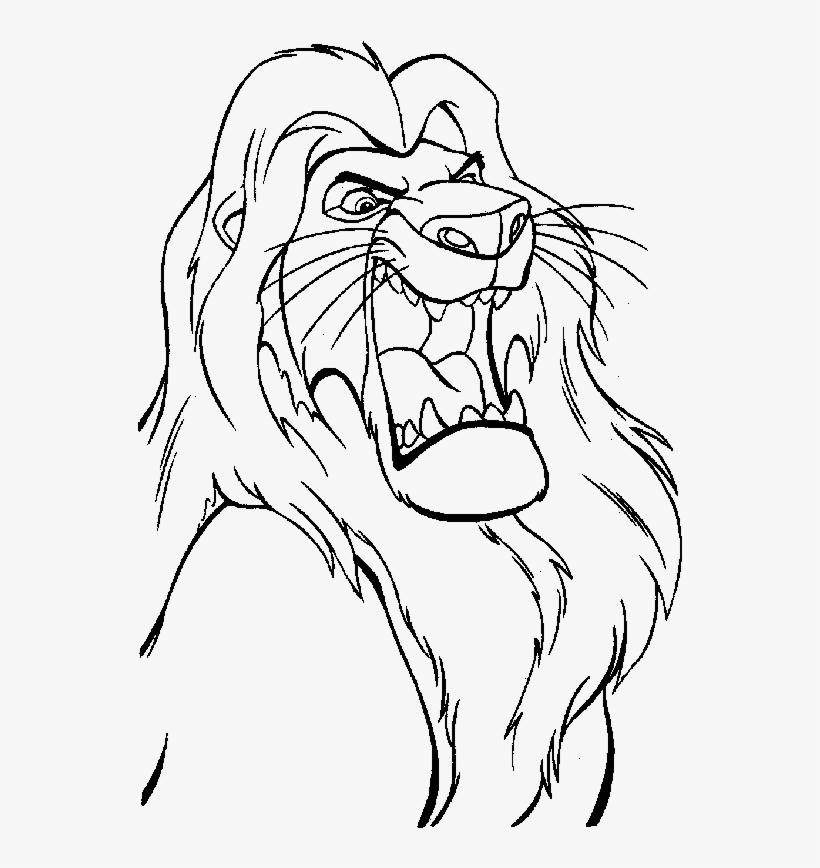 Lion King Angry Coloring For Kids - Lion King Coloring Pages, transparent png #4776445
