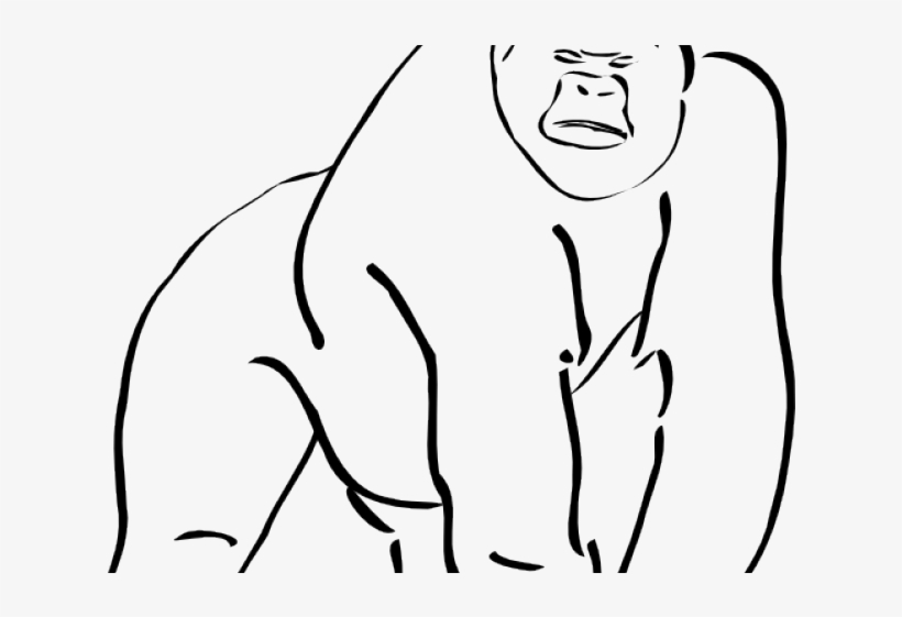 Gorilla Clipart Footprint - Gorilla Cartoon Black And White, transparent png #4777049
