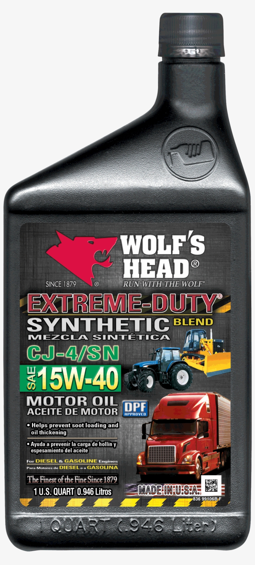 Wolf's Head Extreme Duty 15w40 - Wolf’s Head Extreme Duty Synthetic-blend 15w40 Motor, transparent png #4777773