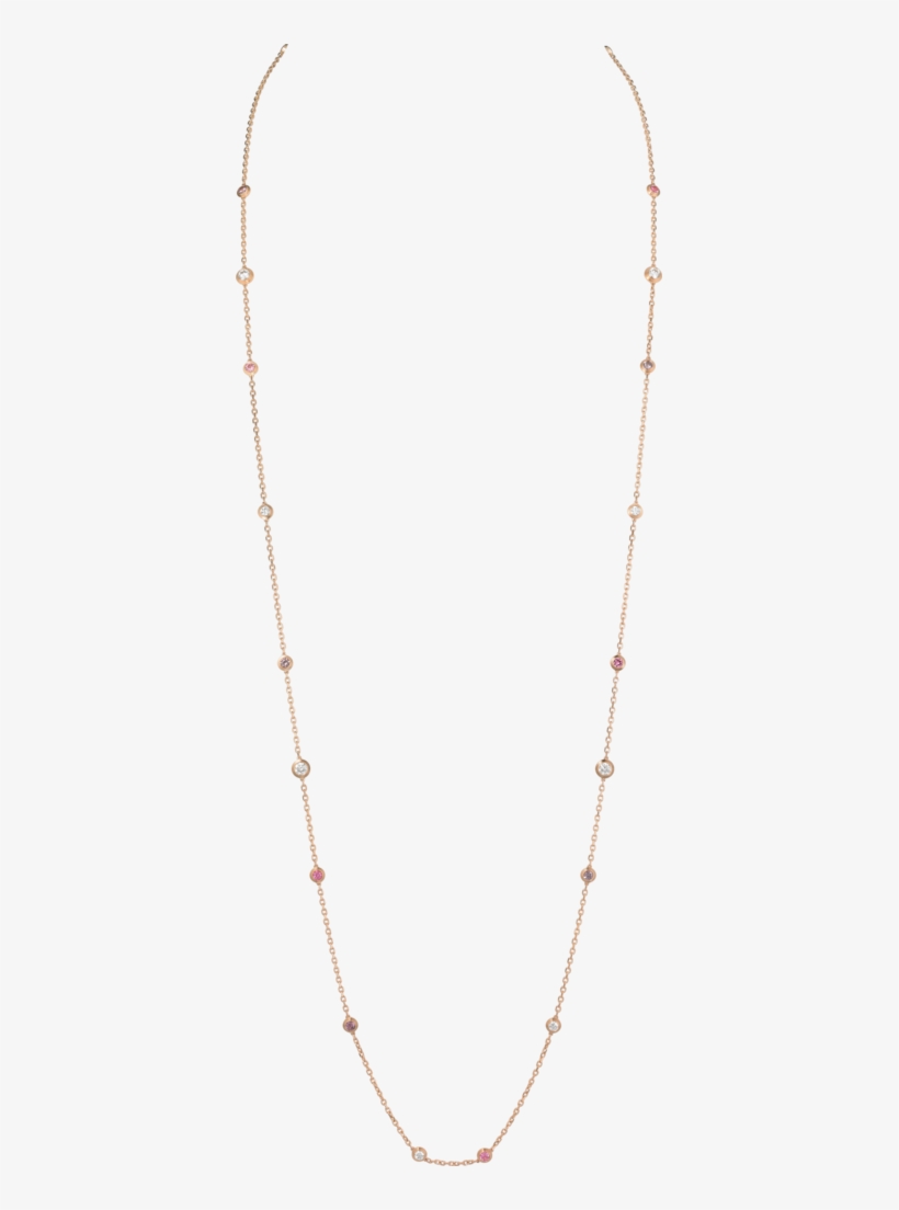 Diamants Légers Long Necklacepink Gold, Spinels, Diamonds - Necklace, transparent png #4777841