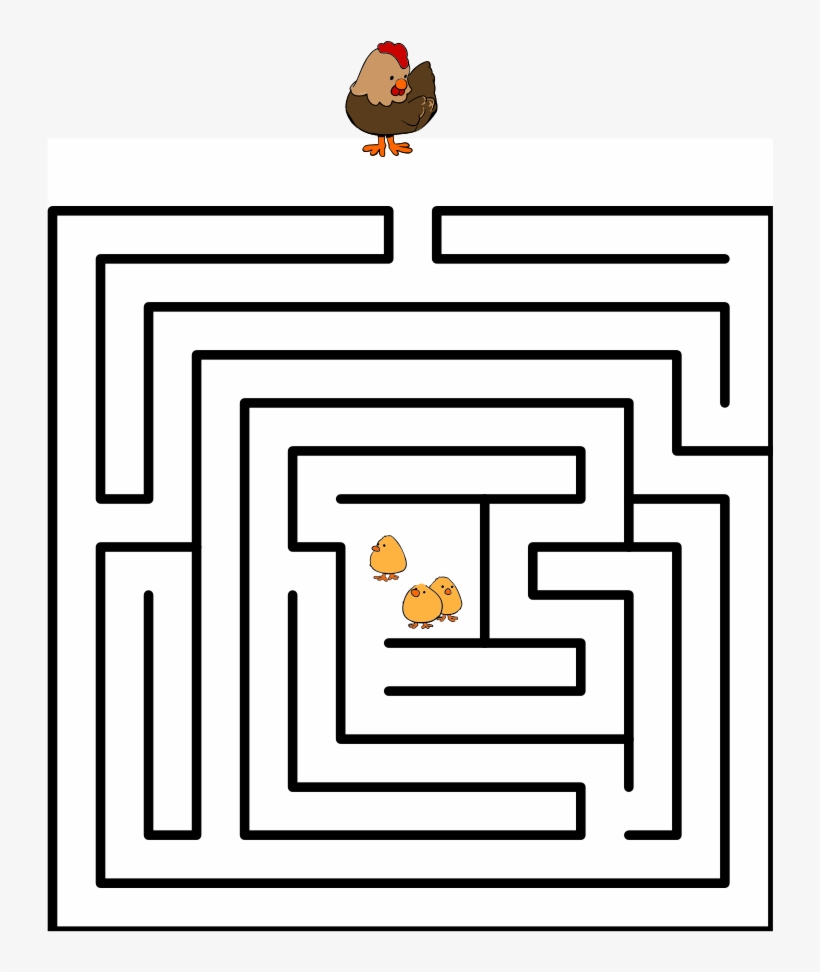 Hen And Chicks In A Labyrinth - Лабиринт Png, transparent png #4778628