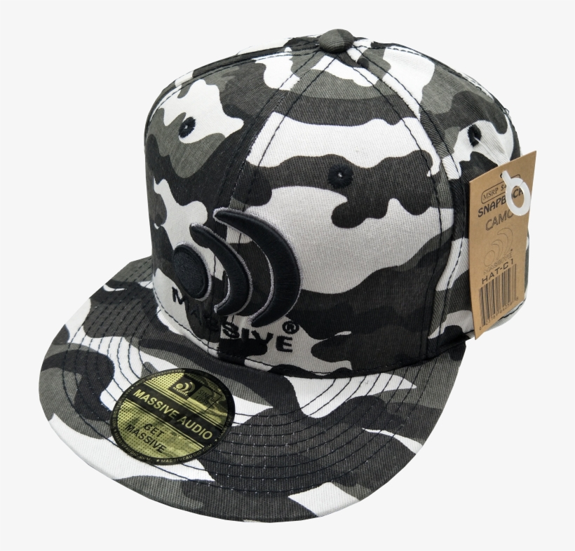 Black & White Camouflage Snapback Hat - Snapback Hats Black & White, transparent png #4783782