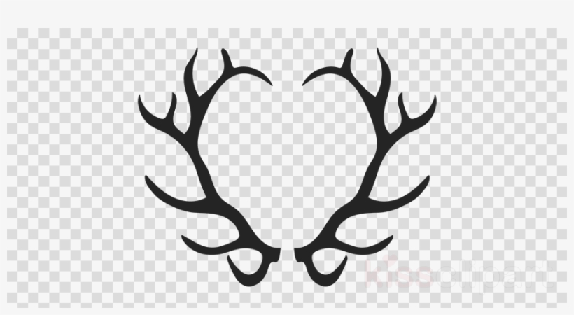 Black And White Elk Antlers, transparent png #4786055