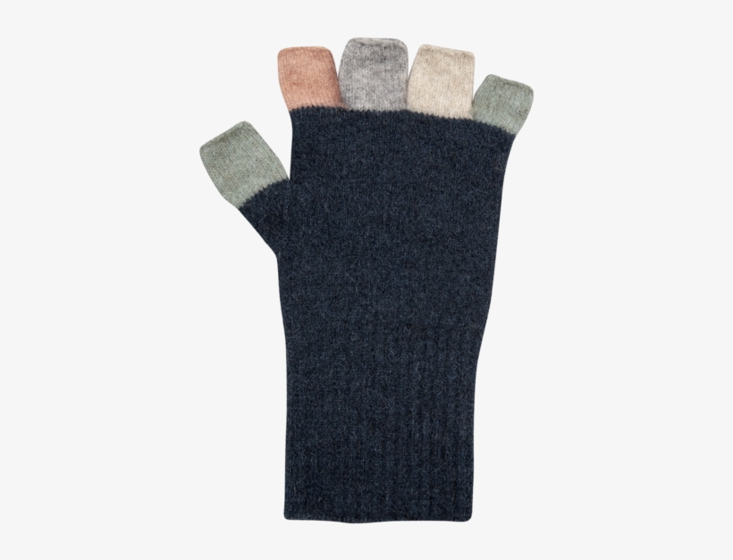 Multicolour Fingerless Possum Merino Gloves In Ocean - Glove, transparent png #4786737