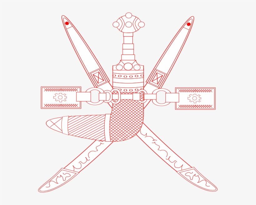 And Incorporated The National Emblem, A Khanjar Dagger - Oman Coat Of Arms, transparent png #4787240