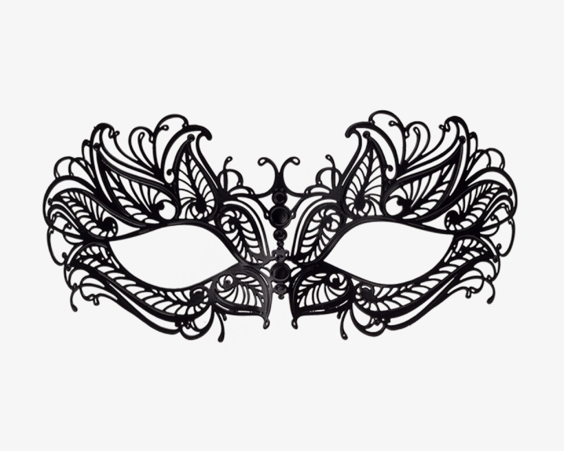 Masquerade Mask Template Photo - Black Butterfly Filigree Mask, transparent png #4787577