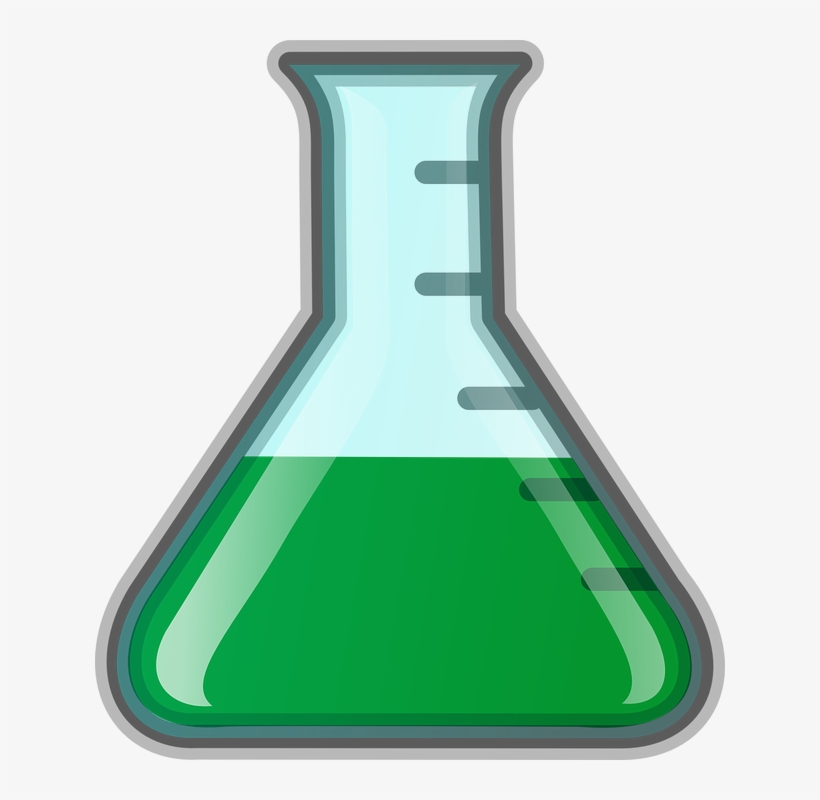 Flask, Erlenmeyer Flask, Green, Science, Lab, Chemistry - Beaker Clipart, transparent png #4789710