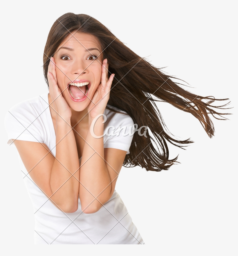 Surprised Excited Happy Screaming Woman Isolated Photos - Girl Screaming Happy, transparent png #4789937