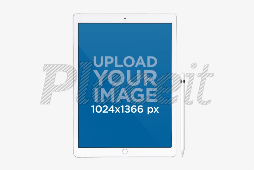 Ipad Pro With Apple Pencil Mockup In Front View Over - Ipad Pro Transparent Background, transparent png #4792451