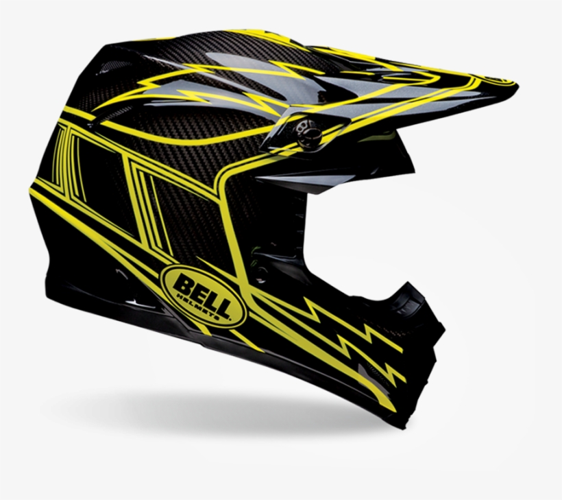 Bell Motocross Dirt Bike Helmet - Bell Full 9 Black Yellow, transparent png #4794347