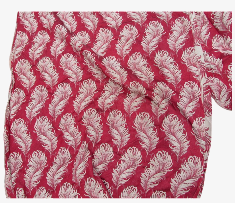 12 Yards C1930s Art Deco Fabric With Feather Motif, - Bed Sheet, transparent png #4795657