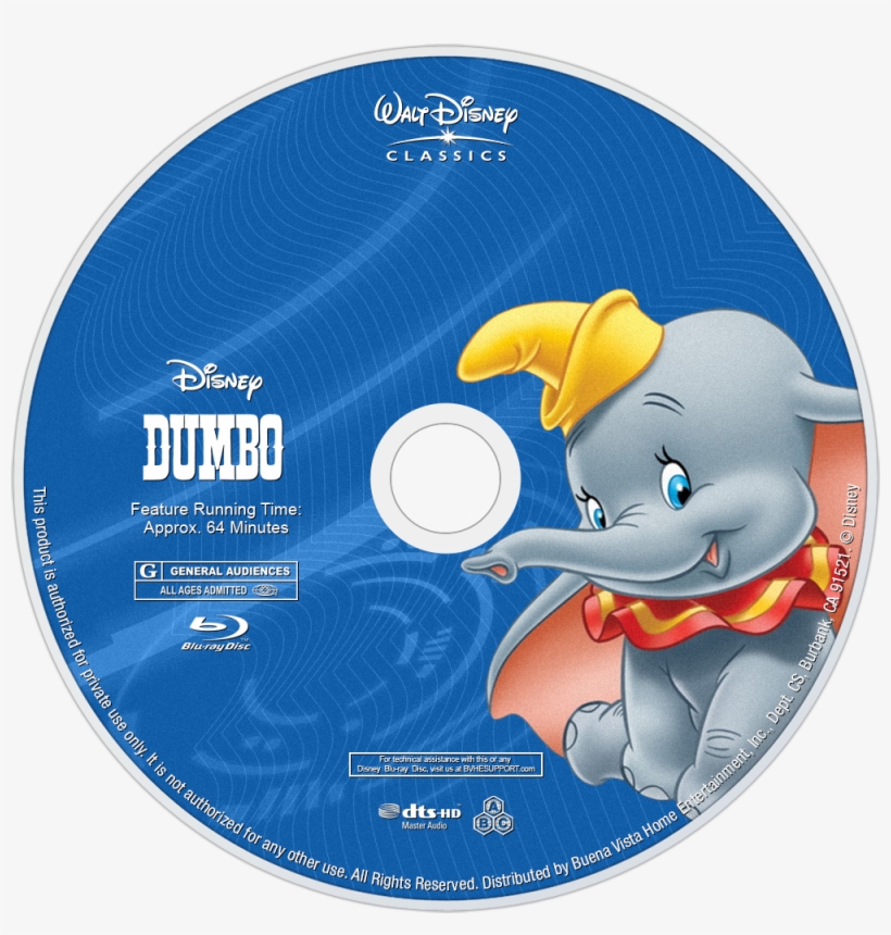 Dumbo Bluray Disc Image - Disney Blu Ray Discs, transparent png #4795743