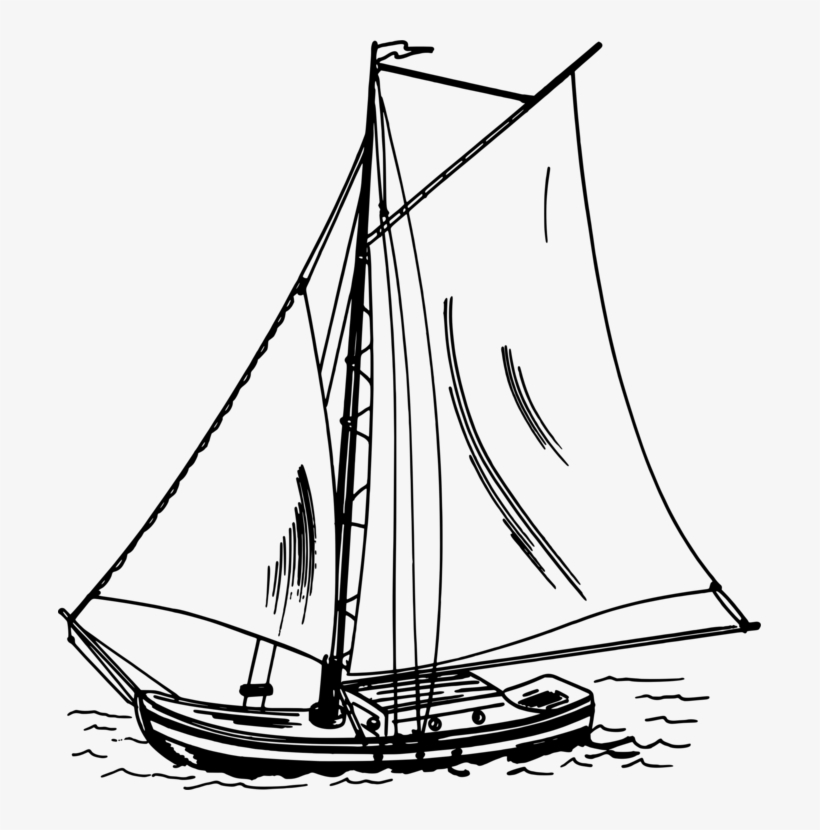 Sailboat Schooner Brigantine Drawing - Sailboat Drawing, transparent png #4798625