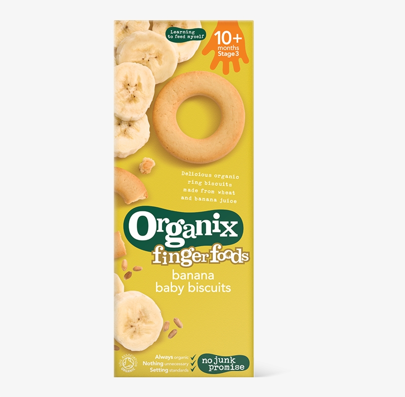 Banana Baby Biscuits - Organix Baby Finger Food, transparent png #480731