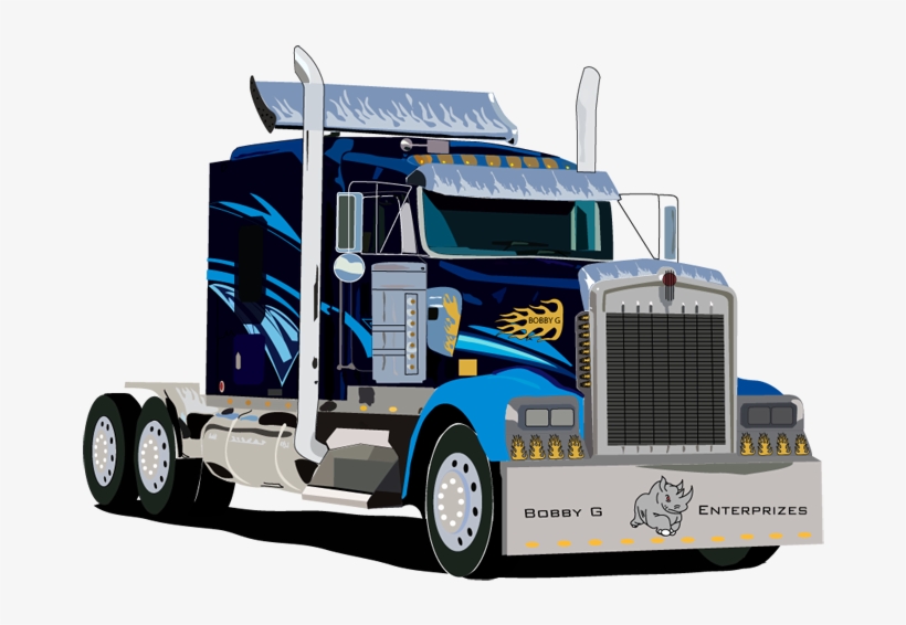 Semi - Semi Truck Drawing, transparent png #480929