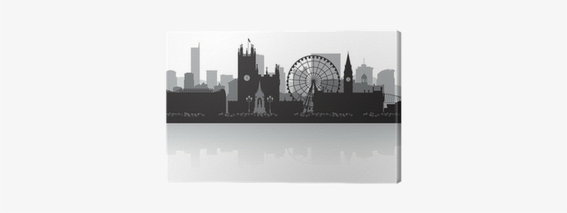 Manchester City Skyline Silhouette Canvas Print • Pixers® - Manchester Silhouette, transparent png #481100