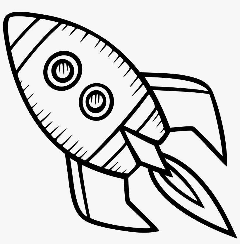 Png Black And White Simple Big Image - Clip Art Space Ship, transparent png #481218