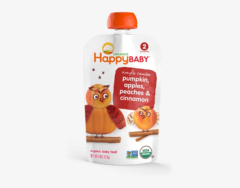 Fruit Veggie Chicken Protein Puree Happy Family Organics - Happy Baby Simple Combos Pumpkin, Apples, Peaches, transparent png #481319