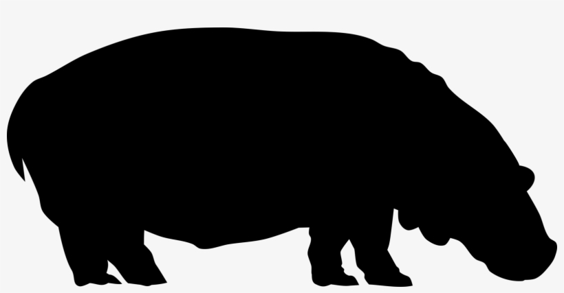 Hippopotamus Silhouette Baby Hippo Computer Icons Line - Silueta De Un Hipopotamo, transparent png #481996