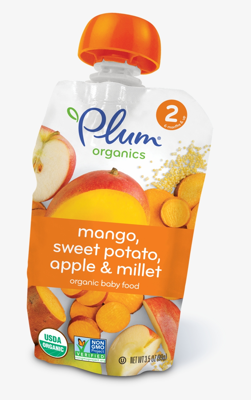Plum Organics, Baby Food, Stage 2, Sweet Potato Mango, transparent png #482103