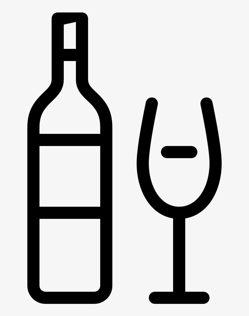 Drink Wine White Bottle Glass - Bottle Line Icon Png, transparent png #482345