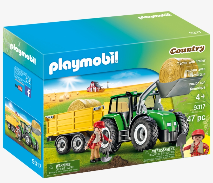 Country Tractor With Trailer - Playmobil 5664 Tow Truck Playset, transparent png #482723