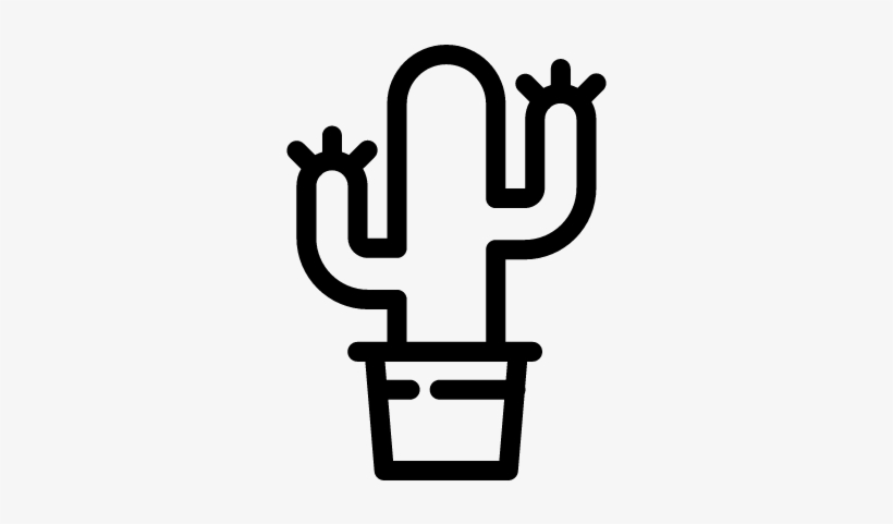 Cactus In A Pot Vector - Icono De Cactus Png, transparent png #482794