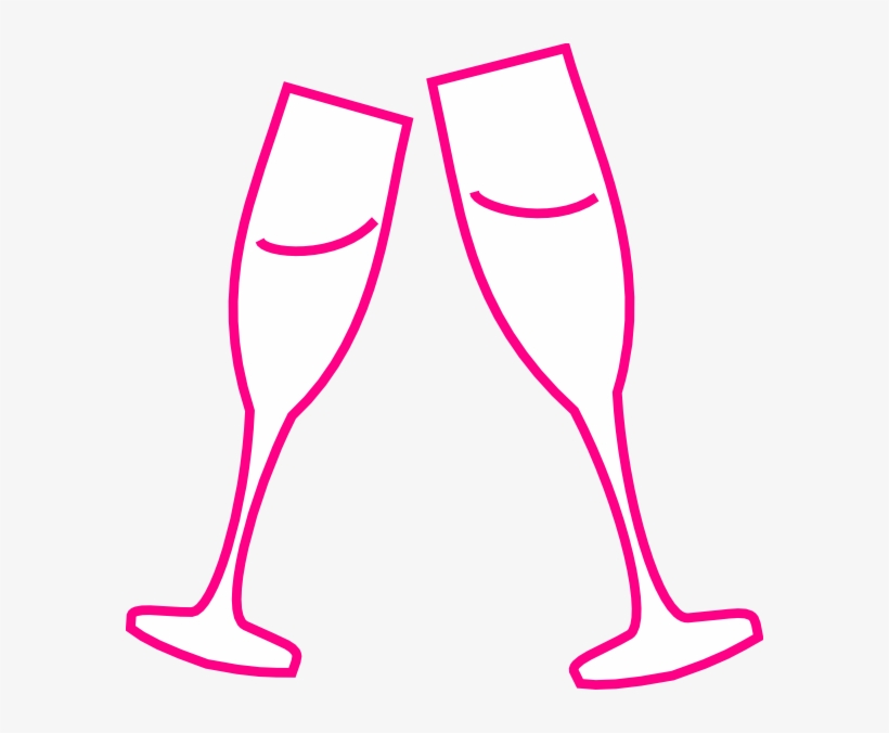 Champagne Pink Clip Art At Clker Com - Pink Champagne Glass Clip Art, transparent png #482894
