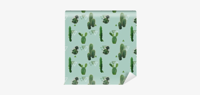 Geometric Cactus Plant Seamless Pattern - Illustration, transparent png #482966