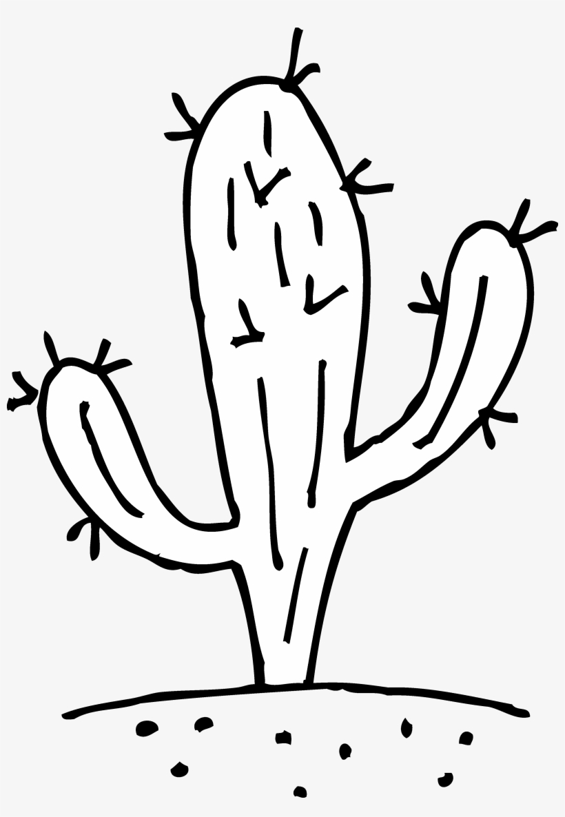 Cactus Black And White Clipart - Cactus Clip Art Black And White, transparent png #483073