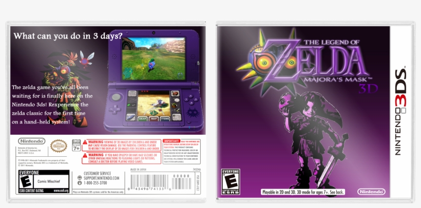 Comments The Legend Of Zelda Majoras Mask - 3ds Box Majora's Mask, transparent png #483281